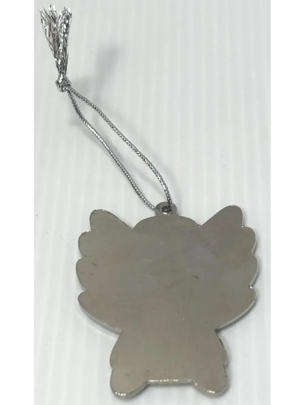 Praying Angel Metal Backed Ornament - Cute Cartoon Christmas Decor -Old